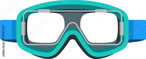Prescription goggles with a clear lens insert. Modern, flat design illustration. Ideal for visual content and marketing materials.