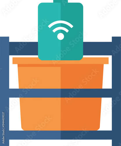 Smart waste management! An RFID sensor-equipped storage bin monitors fill levels, promoting efficient recycling and sustainability. Modern, clean design.