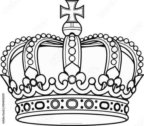 Ornate crown with cross, jewels, and intricate band