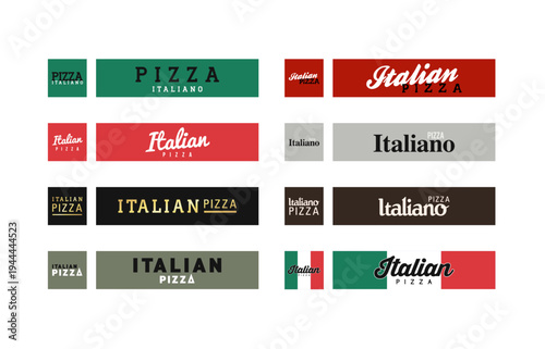 Italian food restaurant sign and logo vector illustration design template