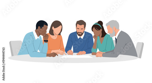 Diverse Business Team Meeting. Professional Colleagues Collaborating, Discussing Ideas, and Strategizing Around a Table.