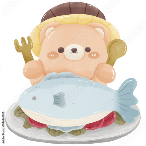 fried fish cartoon