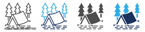camp icon set multi concept