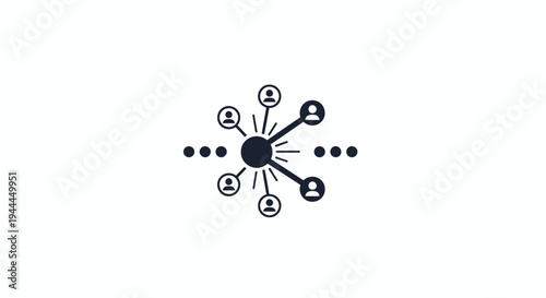 Black and white network connection symbol.