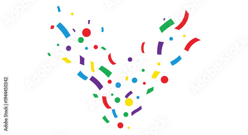 Colorful confetti pieces cascade downwards forming a heart shape against a white background a striking silhouette high quality professional detailed modern