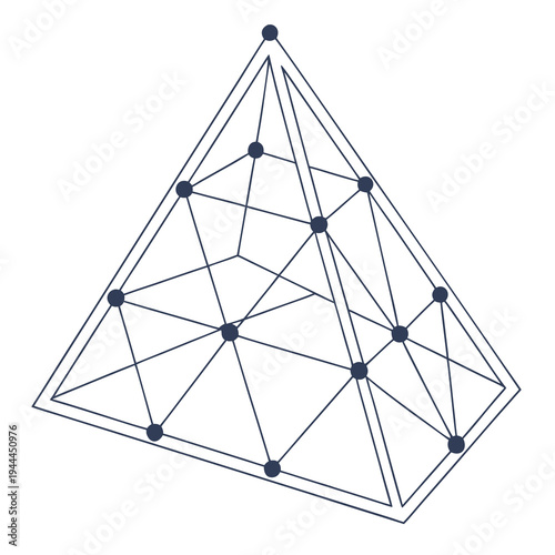 Geometric triangle network diagram connections