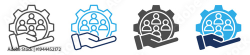 human resources icon set multi concept