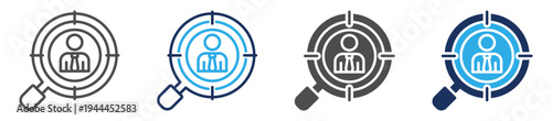 head hunting icon set multi concept