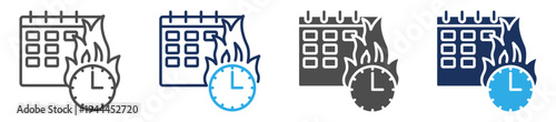 deadline icon set multi concept