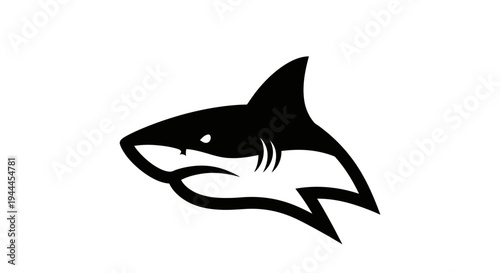 Black shark head side profile view.