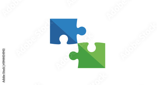 Blue and Green Jigsaw Puzzle Pieces.