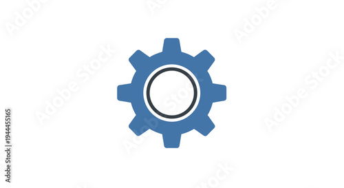 Blue Gear Icon with White Center.