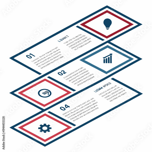Infographic template with numbered sections and business