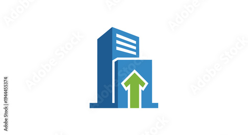 Blue Server Upload Icon Simple Design.