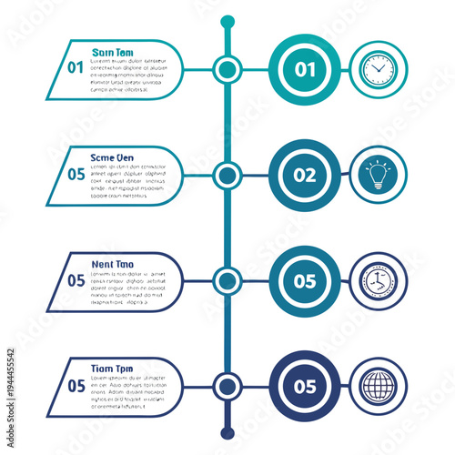 Infographic template with numbered steps and business