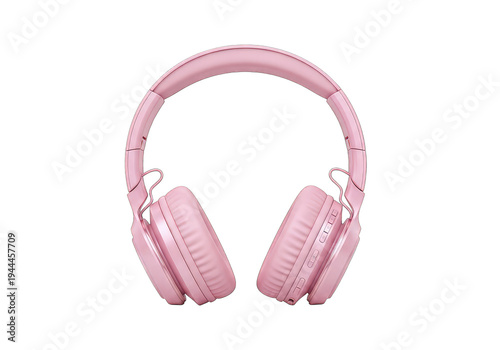 Pink over-ear wireless headphones isolated on white background for music and tech lifestyle