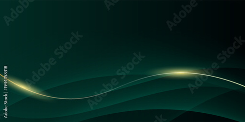 green abstract background design with elegant golden elements vector illustration