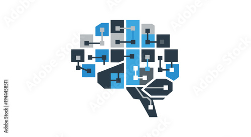 Brain made of computer parts.