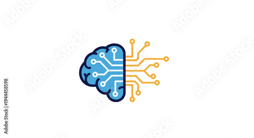 Brain with circuit board design.