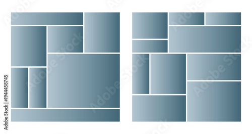 Set of vector Template Collage consisting of 2 frame set. template of mood board. mosaic picture grid. Vector illustration.
