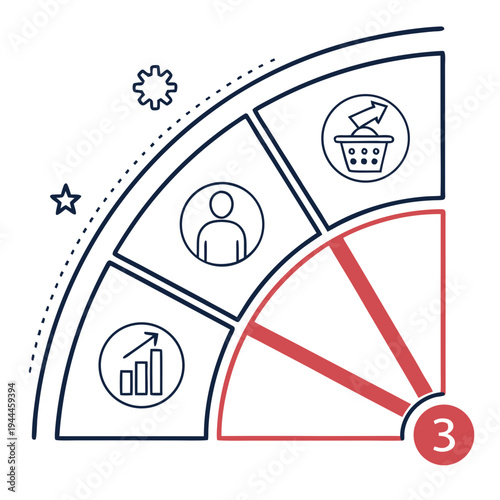 Infographic with business and shopping person