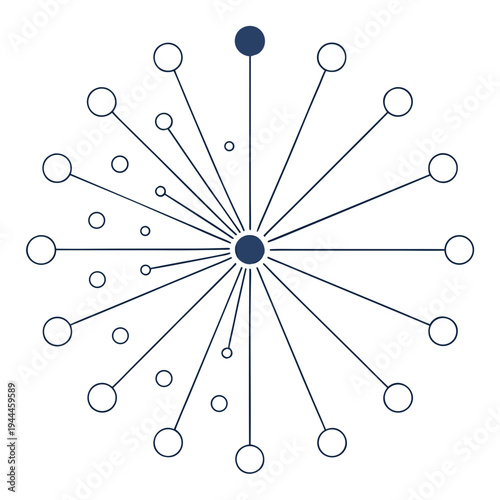 Network Diagram with Central Node connections relationships