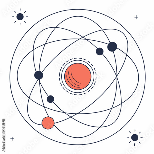 Of an atom with electrons and a nucleus physics chemistry