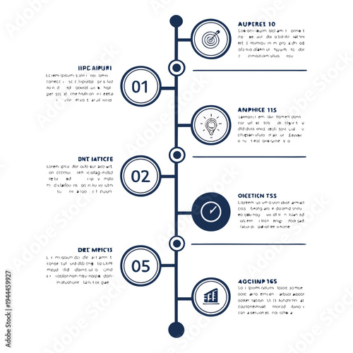 Infographic with Numbered Steps and information process