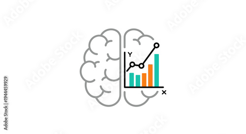 Brain Illustration with Graph and Chart.