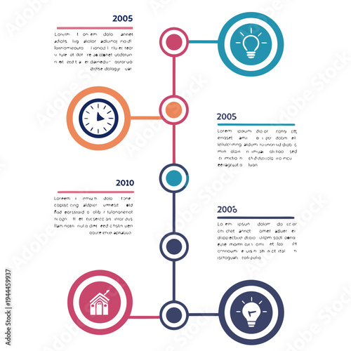 Infographic timeline with and text placeholders business