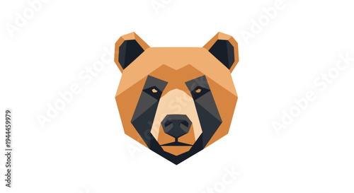 Brown bear face closeup illustration.
