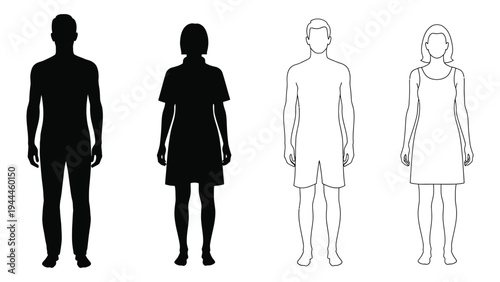 Analysis of human silhouettes in different representations