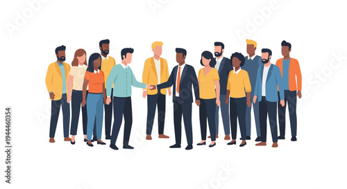 Diverse Business Team Handshake: Global Partnership, Collaboration & Agreement