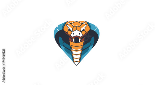 Cartoon cobra snake head closeup.