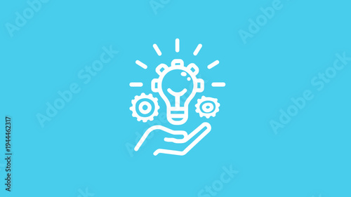 Innovation and Idea Generation Icon. Creative Solution Development with Technology and Engineering Process. Support for New Concepts.