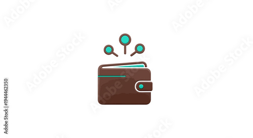 Brown Leather Wallet with Green Accents.