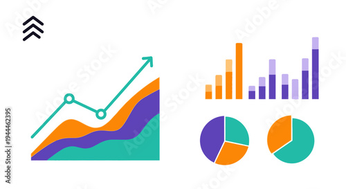 Business data analysis graph chart.