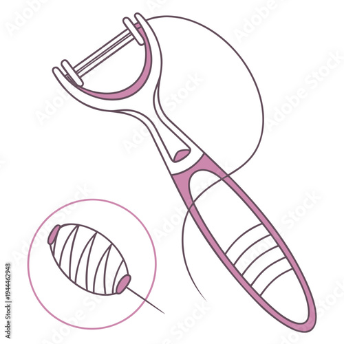 A pink and white foot file with a close-up of the foot file in use