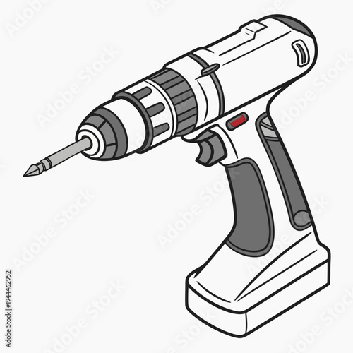 A cordless drill with a screwdriver bit