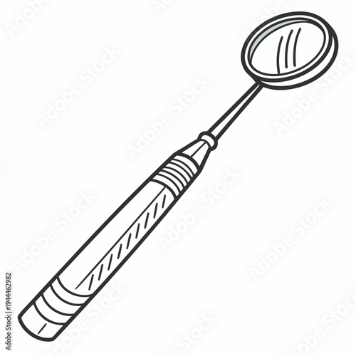 A dental mirror on a handle
