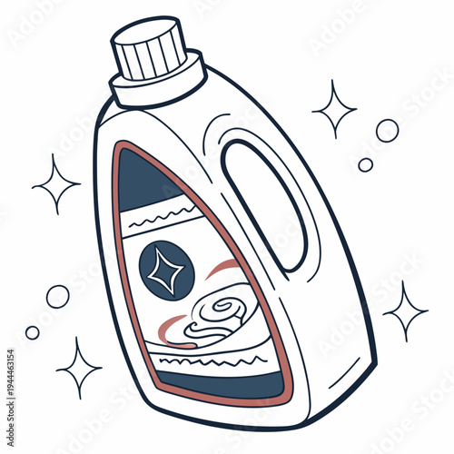 A bottle of laundry detergent with a cap