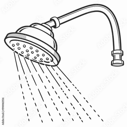 A shower head with water spraying out
