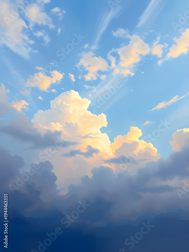 cloudscape, sky, clouds, mist, vapor, haze, sunlight, glow, shine, brightness, calmness, peacefulness, serenity, dreamy, nature, scenery, backdrop, artwork, painting, watercolor, canvas, texture, brus