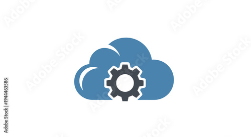 Cloud with gear icon symbol.