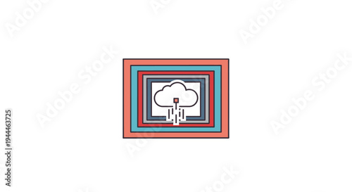 Colorful Cloud Server Icon Design.