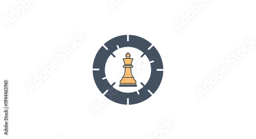 Chess Piece King on Clock Face.