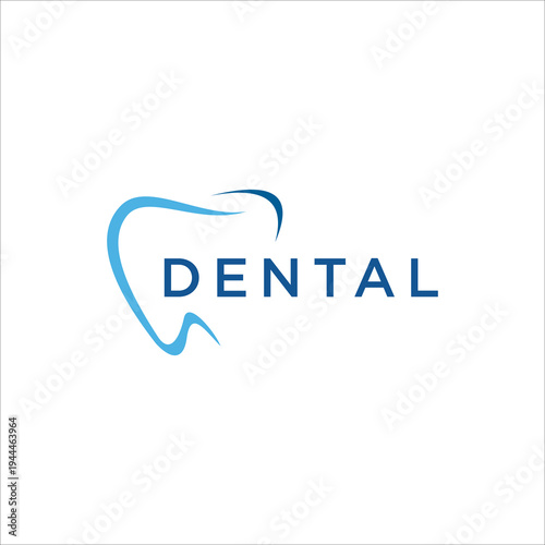 Dental care  logo vector icon with tooth outline symbol modern dentist clinic healthcare dentistry branding design isolated on white background