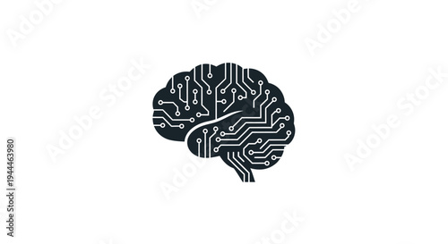 Circuit board brain illustration design.
