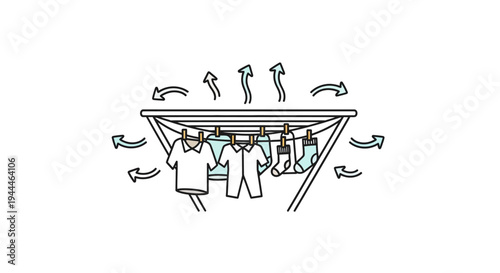 Clothes drying on a line outdoors.