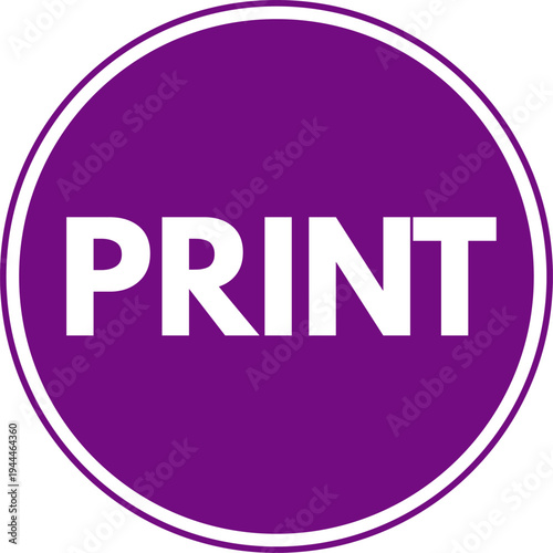 Print Circle Button Vector Illustration